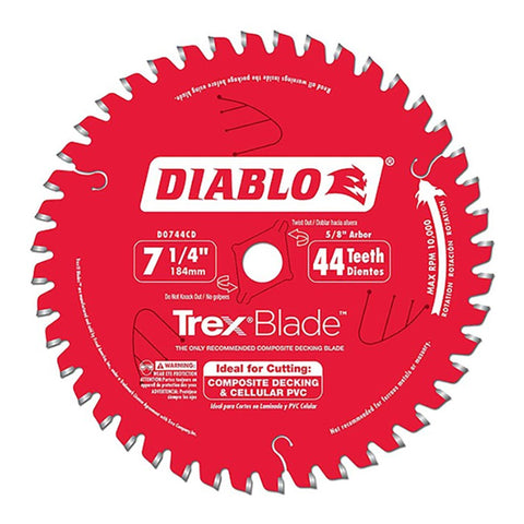 LAME 7-1/4'' X 44 DENTS ''TREX'' POUR COMPOSITE
