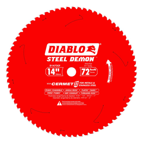 LAME 14''X 72DTS CERMET POUR MÉTAL ET ACIER INOXYDABLE