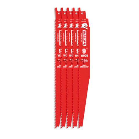ENSEMBLE DE 5 LAMES DE PASSE-PARTOUT 9'' X 4/6 DENTS POUR LE BOIS
