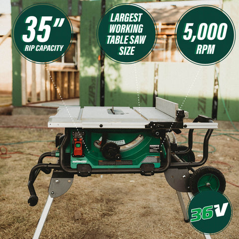 Scie à table 36 V MultiVolt™ de 10 pouces (corps de l'outil uniquement)