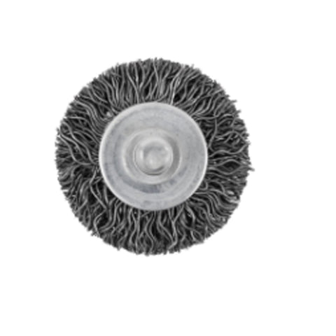 1-1/2 X 1/4 PO BROSSE MÉTALLIQUE RADIALE ONDULÉE MONTÉE SUR AXE