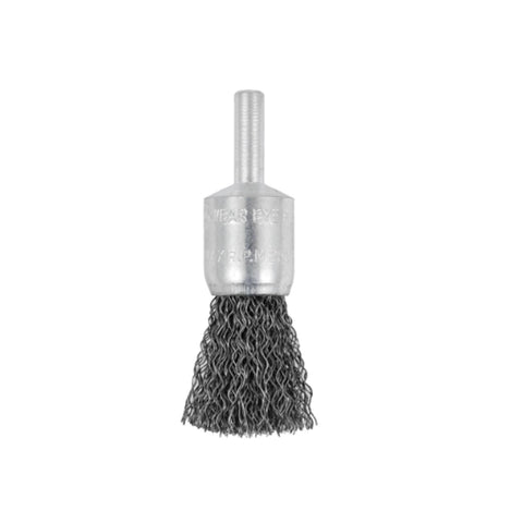 1/2 X 1/4 PO BROSSE MÉTALLIQUE AXIALE ONDULÉE MONTÉE SUR AXE DE 1/4 PO