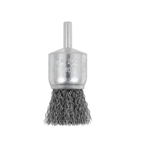 BROSSE MÉTALLIQUE ONDULÉE 1'' MONTÉE SUR TIGE 1/4''