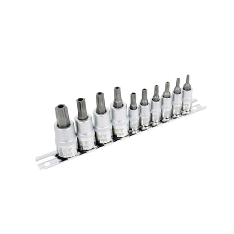 10 PCS JEU DE DOUILLES INVIOLABLES À EMBOUTS TORX® À PRISE DE 1/4 PO ET 3/8 PO