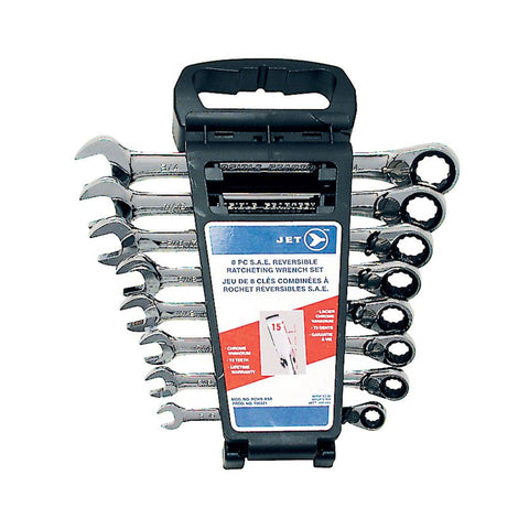 JEU DE 8 CLÉS COMBINÉES LONGUES À CLIQUET RÉVERSIBLE S.A.E.