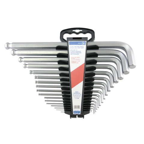 JEU DE 17 CLÉS JUMBO À TIGE EXTRA-LONGUE À TÊTE SPHÉRIQUE