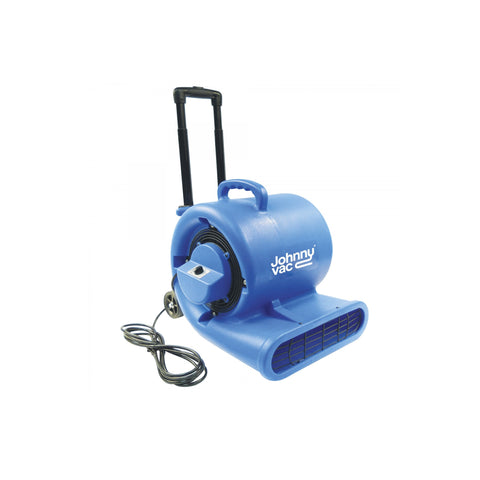 Ventilateur / souffleur / séchoir de plancher portatif - Johnny Vac - diamètre ventilateur 25 cm - 3 vitesses avec poignée téléscopique et roues - bleu