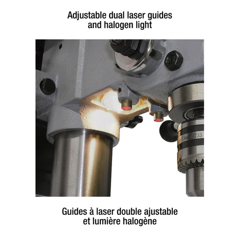PERCEUSE À COLONNE DE 10'' AVEC GUIDES À LASER DOUBLE