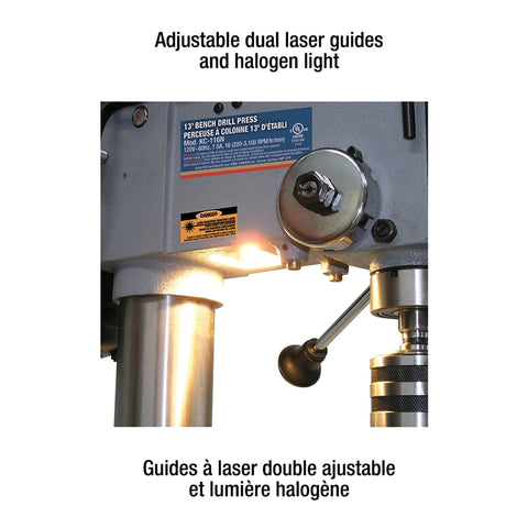 PERCEUSE À COLONNE 13'' 7.5AMP DE PLANCHER GUIDE LASER DOUBLE