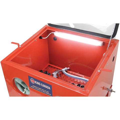 Cabinet de sablage à jet avec lumière DEL