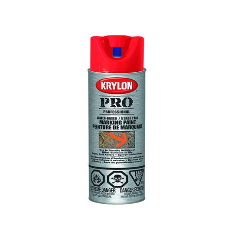 Peinture de sécurité fluorescente rouge à base de solvant Krylon Industrial Quik-Mark, 17 oz
