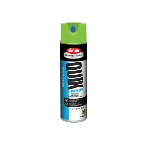 Peinture de marquage inversée à base d'eau Krylon Quik-Mark – Vert de sécurité fluorescent – Pot de 590 g (poids net 480 g)