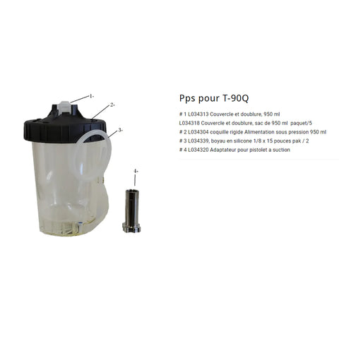 ENSEMBLE DE 5 COUVERCLES ET SAC DE 950ML