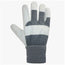 Gants cuir de vache/coton, paume doublée, poignet élastique
