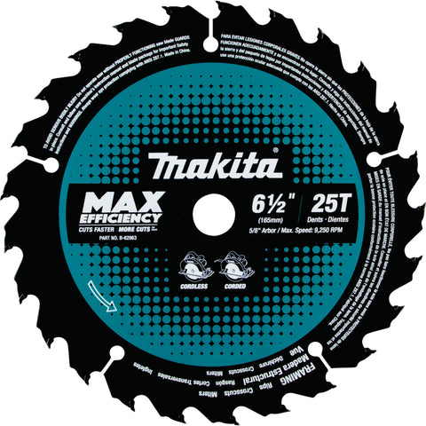 Lames 6-1/2'' x 25 dents Max-Efficiency