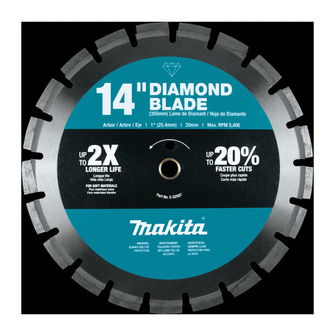 Lame diamantée de 14'', segmentée, matériau souple