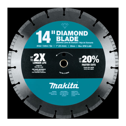 Lame diamantée de 14'', segmentée, matériau dur