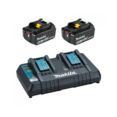 Ensemble batterie li-ion 18 V 2 x 5,0 Ah et chargeur à double port