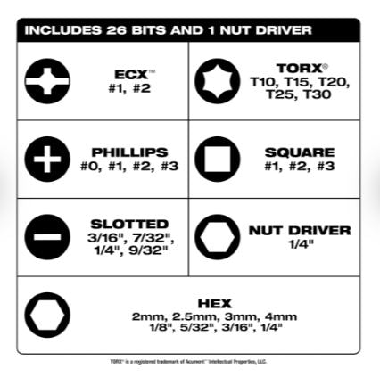 TOURNEVIS À CLIQUET 27-EN-1 AVEC EMBOUTS MULTIPLES