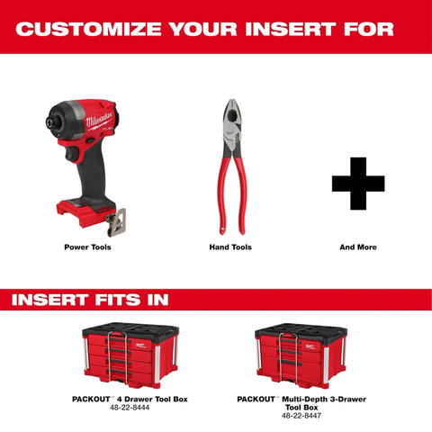 Insert en mousse personnalisable à profil bas pour boîtes à outils à tiroirs PACKOUT™