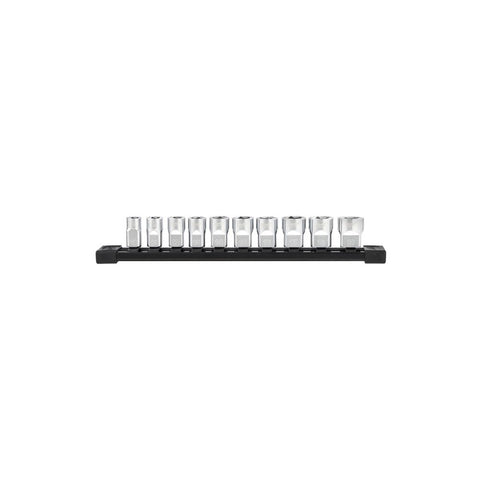 Jeu de 10 douilles métriques 3/8'' avec QUATRE côtés PLATS™
