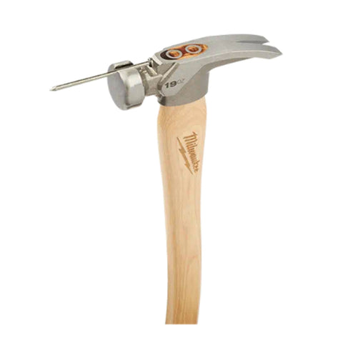 Marteau de charpentier à face lisse avec manche en hickory de 19 oz