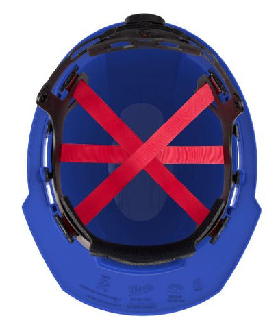Casque de sécurité BOLT™ bleu à bord avant avec suspension à cliquet 6pts