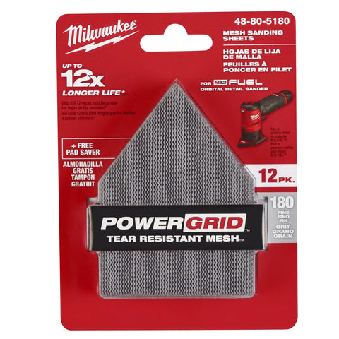 Feuilles abrasives en maille pour ponceuse de détail orbitale M12 FUEL G180
