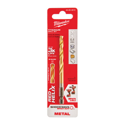 MÈCHE 1/4'' X 1/4'' HEX TITANE SHOCKWAVE