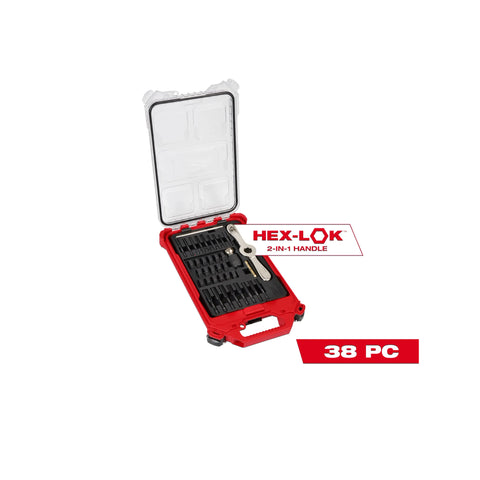 Jeu de tarauds et filières métriques PACKOUT™ 38 pièces avec poignée Hex-LOK™ 2 en 1