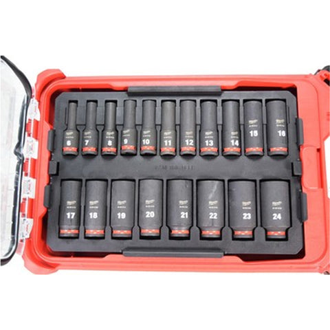 ENSEMBLE 19PCS DOUILLES 3/8DR MET LONG IMPACT