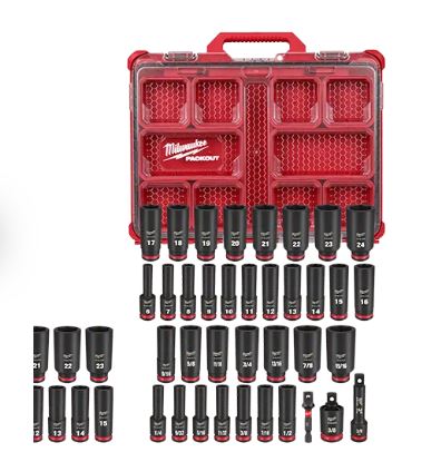 Jeu de 36 douilles profondes 6 pans SAE/MÉTRIQUE à prise 3/8'' - PACKOUT
