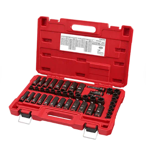 Jeu de 43 douilles profondes 6 pans SAE/MÉTRIQUEm à prise 1/2''