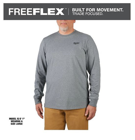 CHANDAIL À MANCHE LONGUE FREEFLEX -  GRIS 2XL