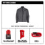 MANTEAU CHAUFFANT M12 GRIS + 1 BATTERIE (M)