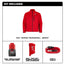 MANTEAU CHAUFFANT M12 ROUGE + 1BATT (M)