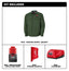 CHEMISE CHAUFFANTE M12 VERTE + 1 BATTERIE (2XL)