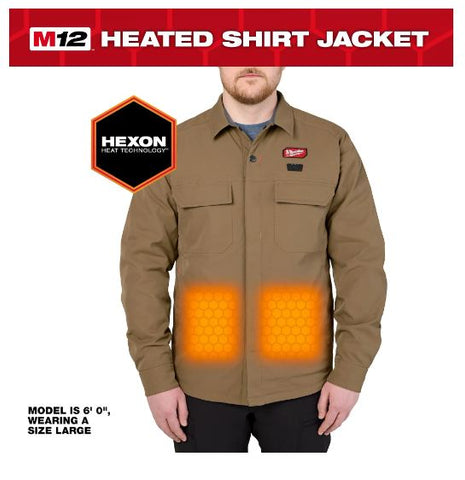 CHEMISE CHAUFFANTE M12 KAKI + 1 BATTERIE (L)
