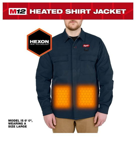 CHEMISE CHAUFFANTE M12 BLEU + 1 BATTERIE (L)