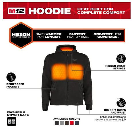 COTON OUATER CHAUFFAUT M12 NOIR + 1 BATTERIE (3XL)