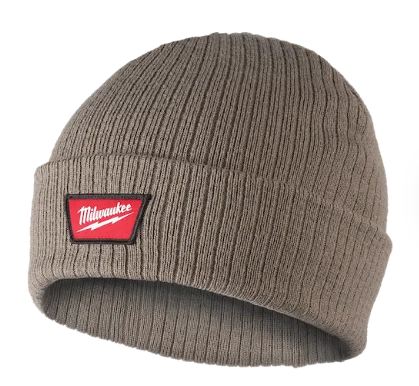 TUQUE À REVERS EN TRICOT CÔTELÉ - STYLE BONNET (BRUNE)