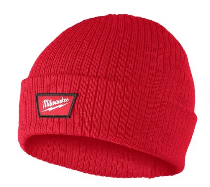 TUQUE À REVERS EN TRICOT CÔTELÉ - STYLE BONNET (ROUGE)