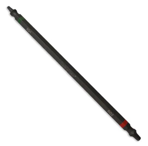 Embout double extrémité à percussion n° 1 vert carré et n° 2 rouge carré x 6''