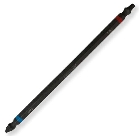 Embout double extrémité à percussion n° 2 bleu étoile et n° 2 rouge carré x 6''