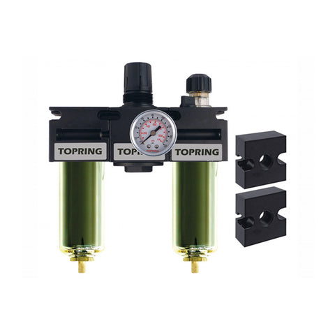 Filtre + régulateur + lubrificateur 3/8 medium auto zinc+transp modulair