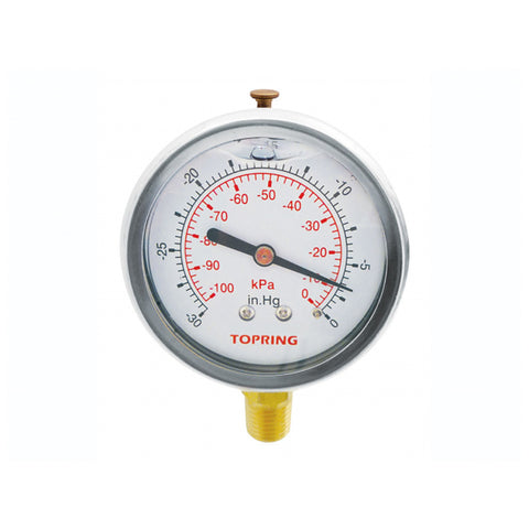 Manomètre acier inox / mécanisme laiton- glycérine 2-1/2'' – 1/4 npt lm 30''hg i/l