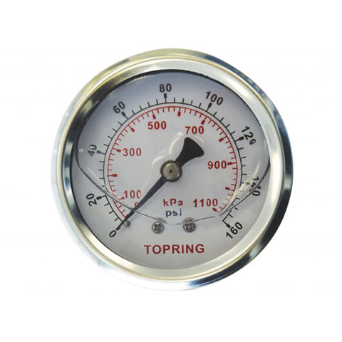 Manomètre acier inox / mécanisme laiton- glycérine 2-1/2'' – 1/4 npt cbm 0-160 i/l