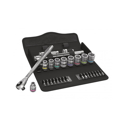 Jeu cliquet Zyklop Metal avec carré mâle traversant, à carré 3/8'', métrique, 29 pièces