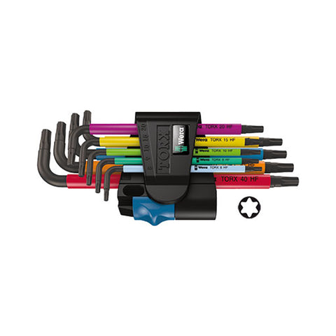 Multicolour HF 1 Clés mâles coudées TORX® HF T8 @ T40 avec fonction de retenue, 9 pièces